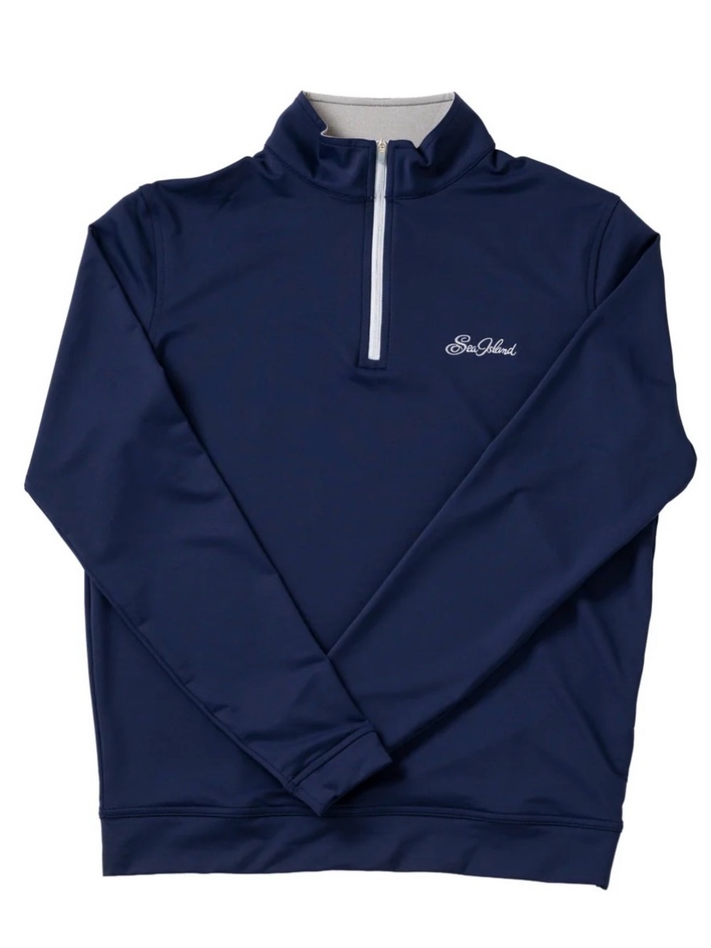 Peter Millar Navy and Gray Quarter-Zip Pullover